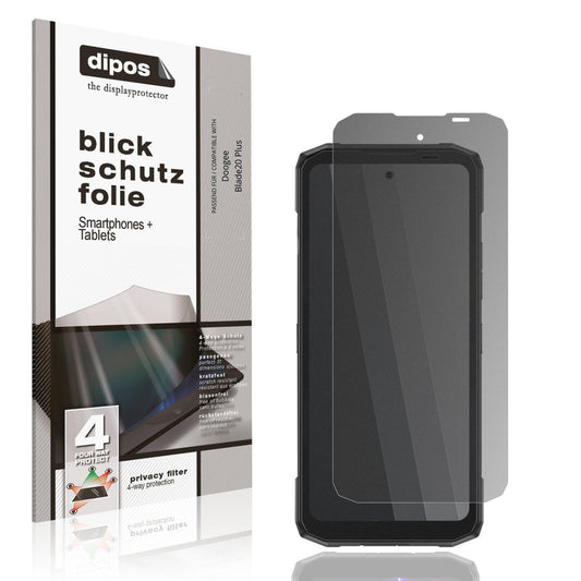 Blickschutzfolie von dipos passend für Doogee Blade20 Plus, präziser Zuschnitt und blasenfrei montiert