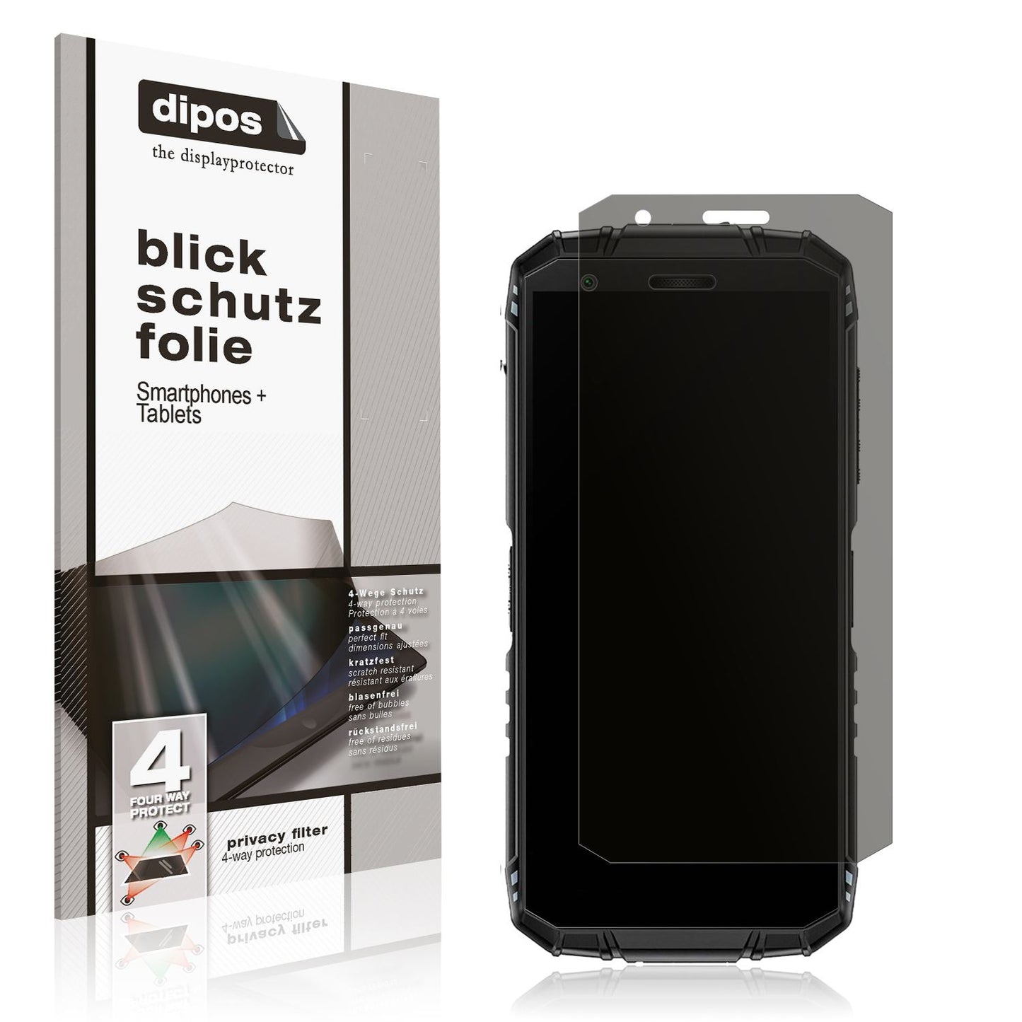 Blickschutzfolie von dipos passend für Doogee Fire 3 Outdoor, präziser Zuschnitt und blasenfrei montiert