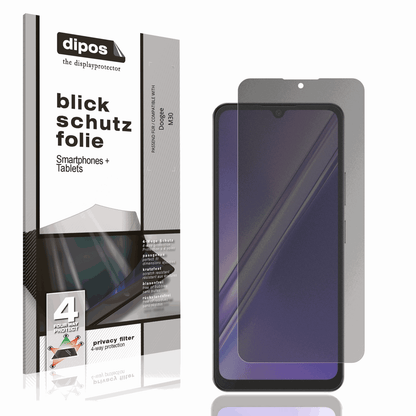 Blickschutzfolie von dipos passend für Doogee M30, präziser Zuschnitt und blasenfrei montiert