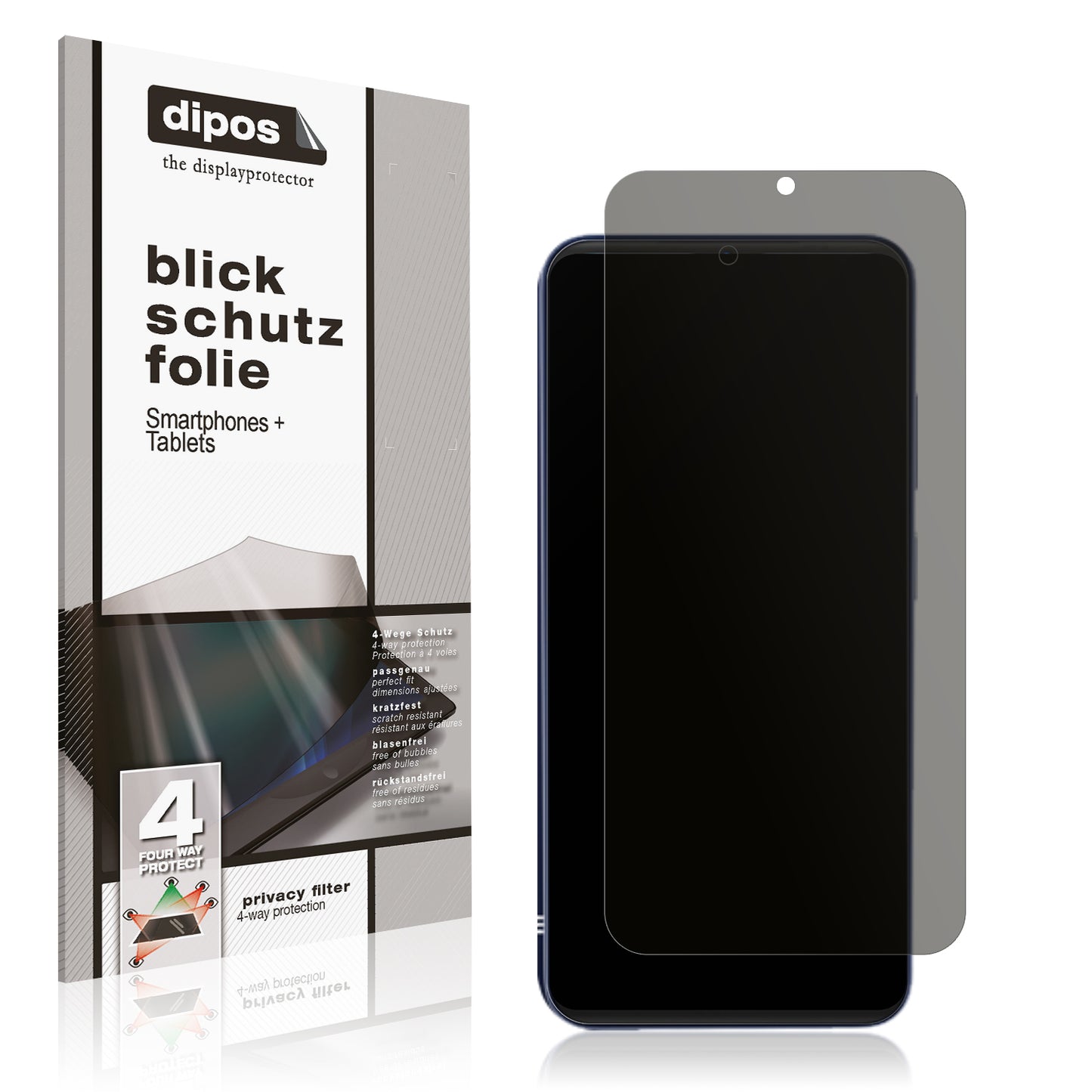 Blickschutzfolie von dipos passend für Doogee N55, präziser Zuschnitt und blasenfrei montiert