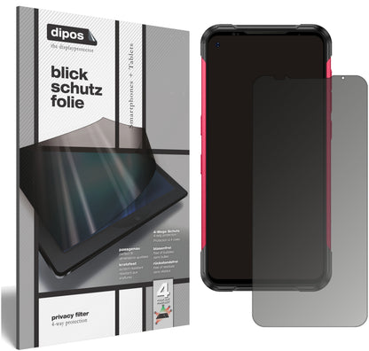 Blickschutzfolie von dipos passend für Doogee S97 Pro, präziser Zuschnitt und blasenfrei montiert