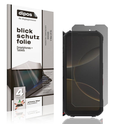Blickschutzfolie von dipos passend für DOOGEE V Max LR 5G, präziser Zuschnitt und blasenfrei montiert