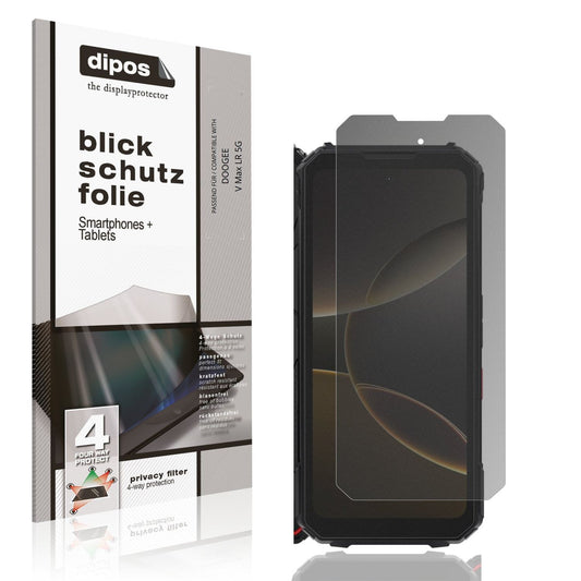 Blickschutzfolie von dipos passend für DOOGEE V Max LR 5G, präziser Zuschnitt und blasenfrei montiert