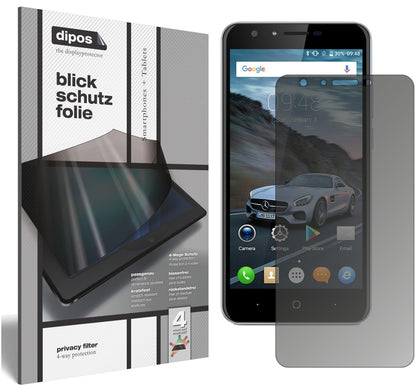 Blickschutzfolie von dipos passend für Doogee Y6C, präziser Zuschnitt und blasenfrei montiert