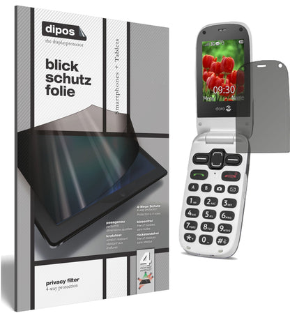 Blickschutzfolie von dipos passend für Doro Secure 628, präziser Zuschnitt und blasenfrei montiert
