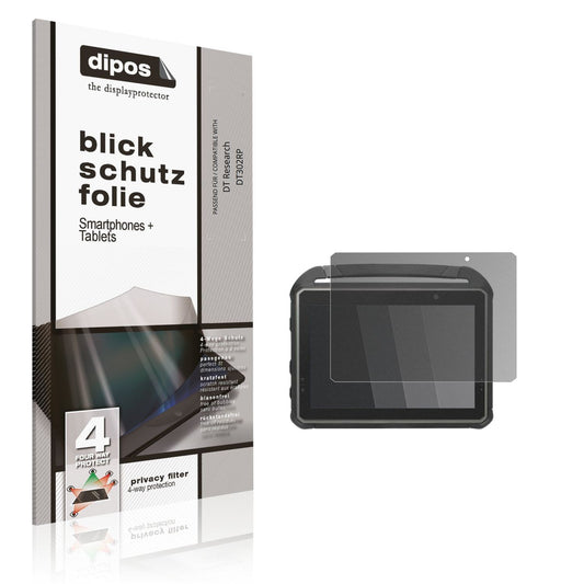 Blickschutzfolie von dipos passend für DT Research DT302RP, präziser Zuschnitt und blasenfrei montiert
