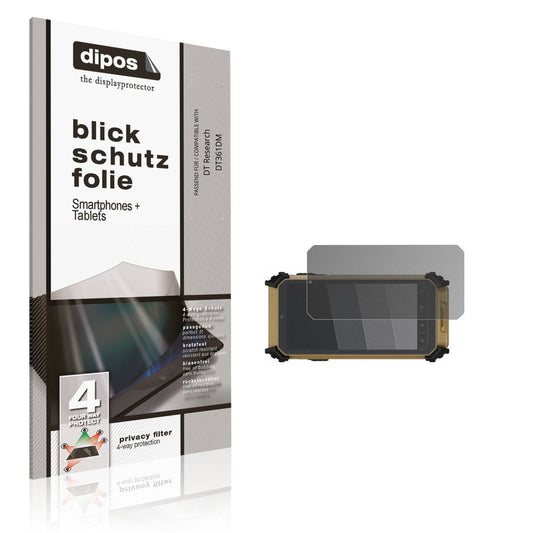Blickschutzfolie von dipos passend für DT Research DT361DM, präziser Zuschnitt und blasenfrei montiert