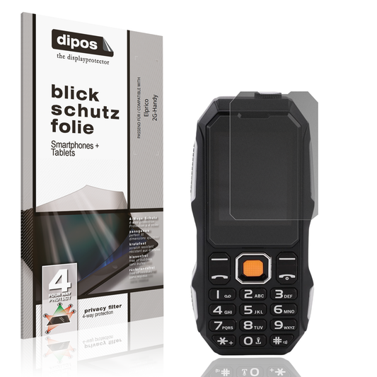 Blickschutzfolie von dipos passend für Elprico 2G-Handy, präziser Zuschnitt und blasenfrei montiert