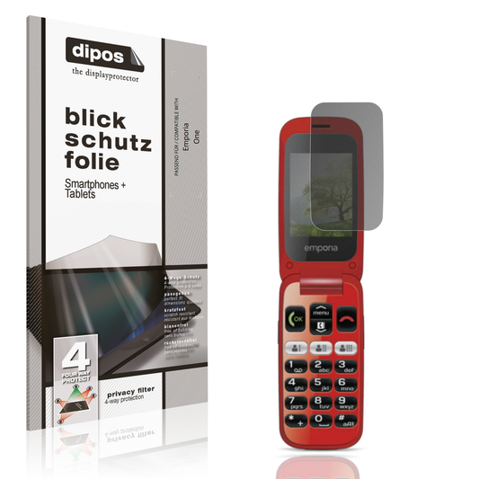 Blickschutzfolie von dipos passend für Emporia One, präziser Zuschnitt und blasenfrei montiert