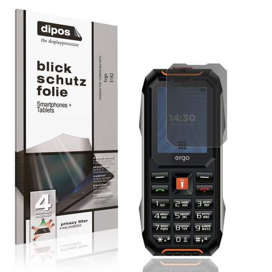 Blickschutzfolie von dipos passend für Ergo E182, präziser Zuschnitt und blasenfrei montiert