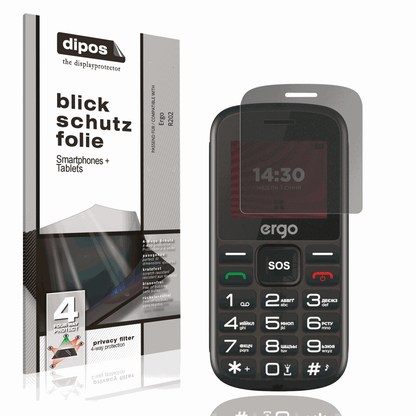 Blickschutzfolie von dipos passend für Ergo R202, präziser Zuschnitt und blasenfrei montiert