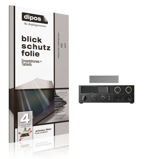 Blickschutzfolie von dipos passend für FiiO K17, präziser Zuschnitt und blasenfrei montiert