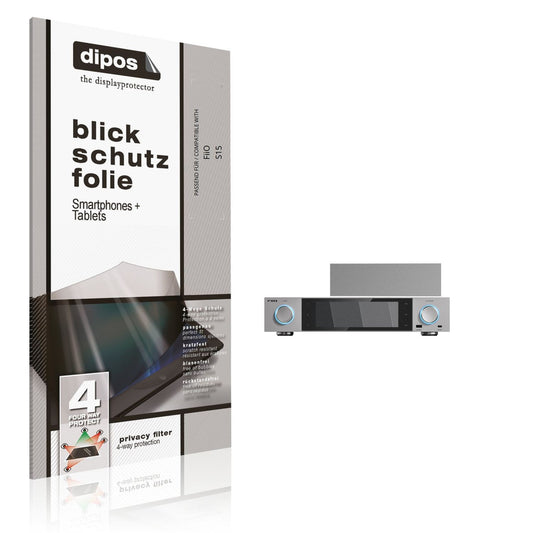 Blickschutzfolie von dipos passend für FiiO S15, präziser Zuschnitt und blasenfrei montiert