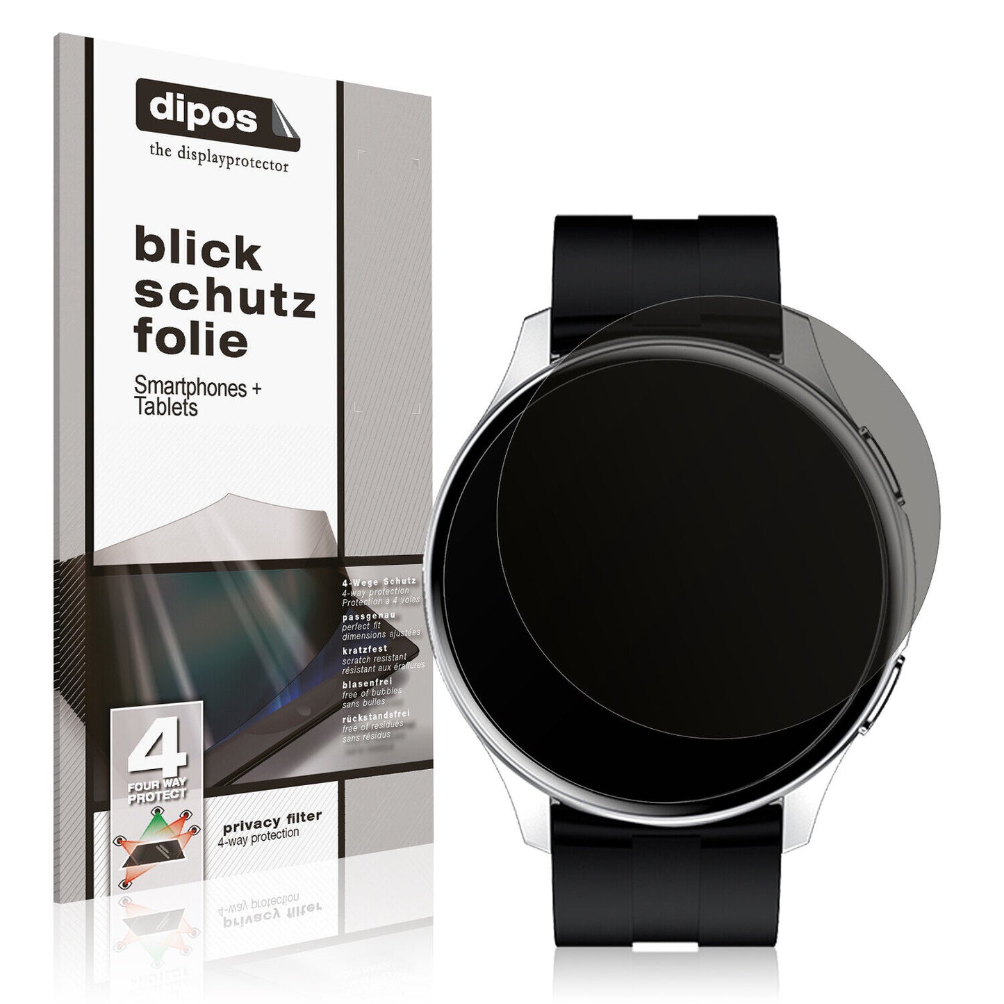 Blickschutzfolie von dipos passend für Fireboltt Invincible, präziser Zuschnitt und blasenfrei montiert