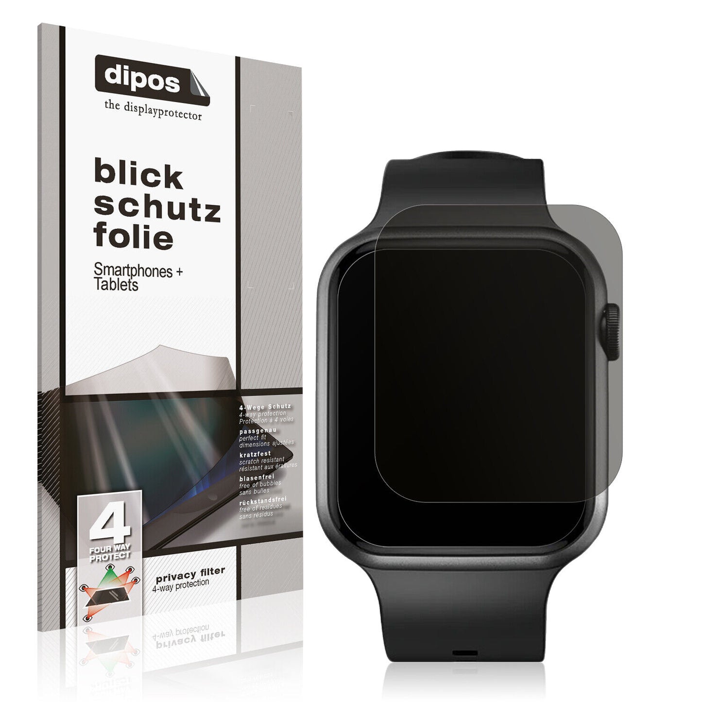 Blickschutzfolie von dipos passend für Fireboltt Ring Plus, präziser Zuschnitt und blasenfrei montiert
