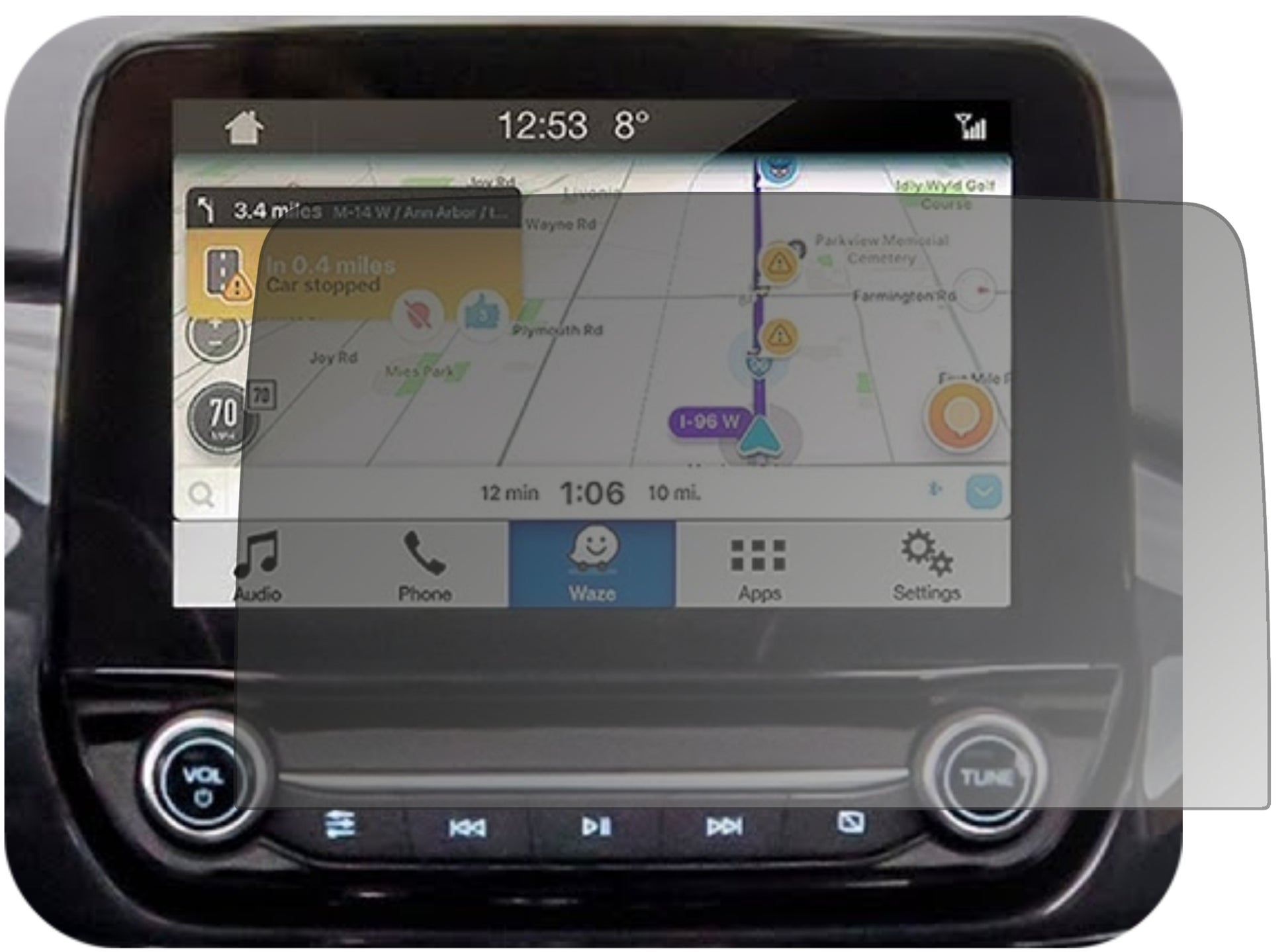 Blickschutzfolie von dipos passend für Ford EcoSport Display (ab 2017), präziser Zuschnitt und blasenfrei montiert