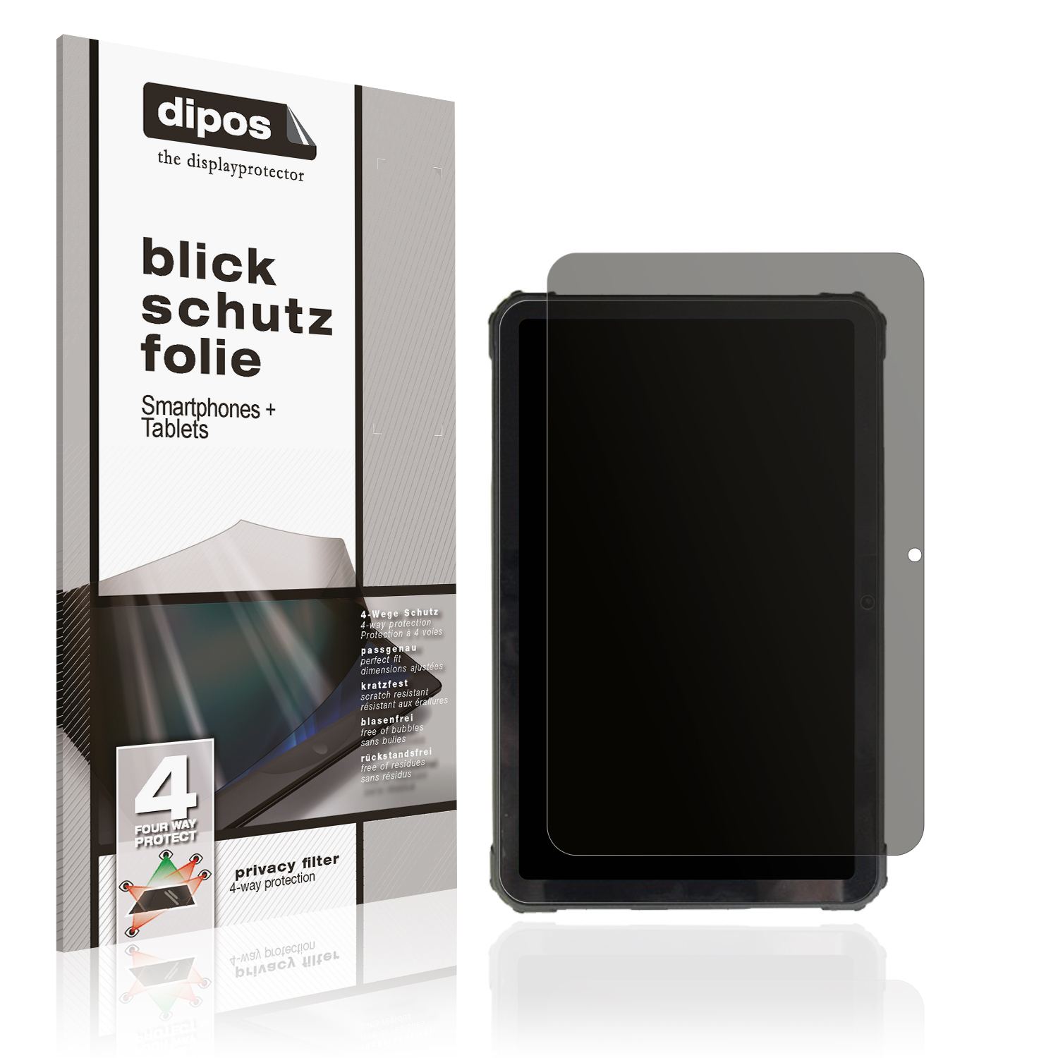 Blickschutzfolie von dipos passend für Fossibot DT3 5G, präziser Zuschnitt und blasenfrei montiert