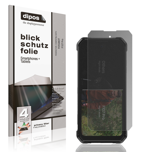 Blickschutzfolie von dipos passend für FOSSiBOT F107 Pro, präziser Zuschnitt und blasenfrei montiert