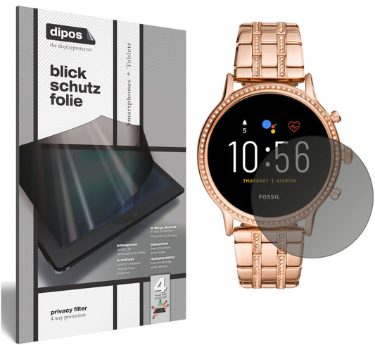Blickschutzfolie von dipos passend für Fossil Julianna HR (5. Gen.), präziser Zuschnitt und blasenfrei montiert