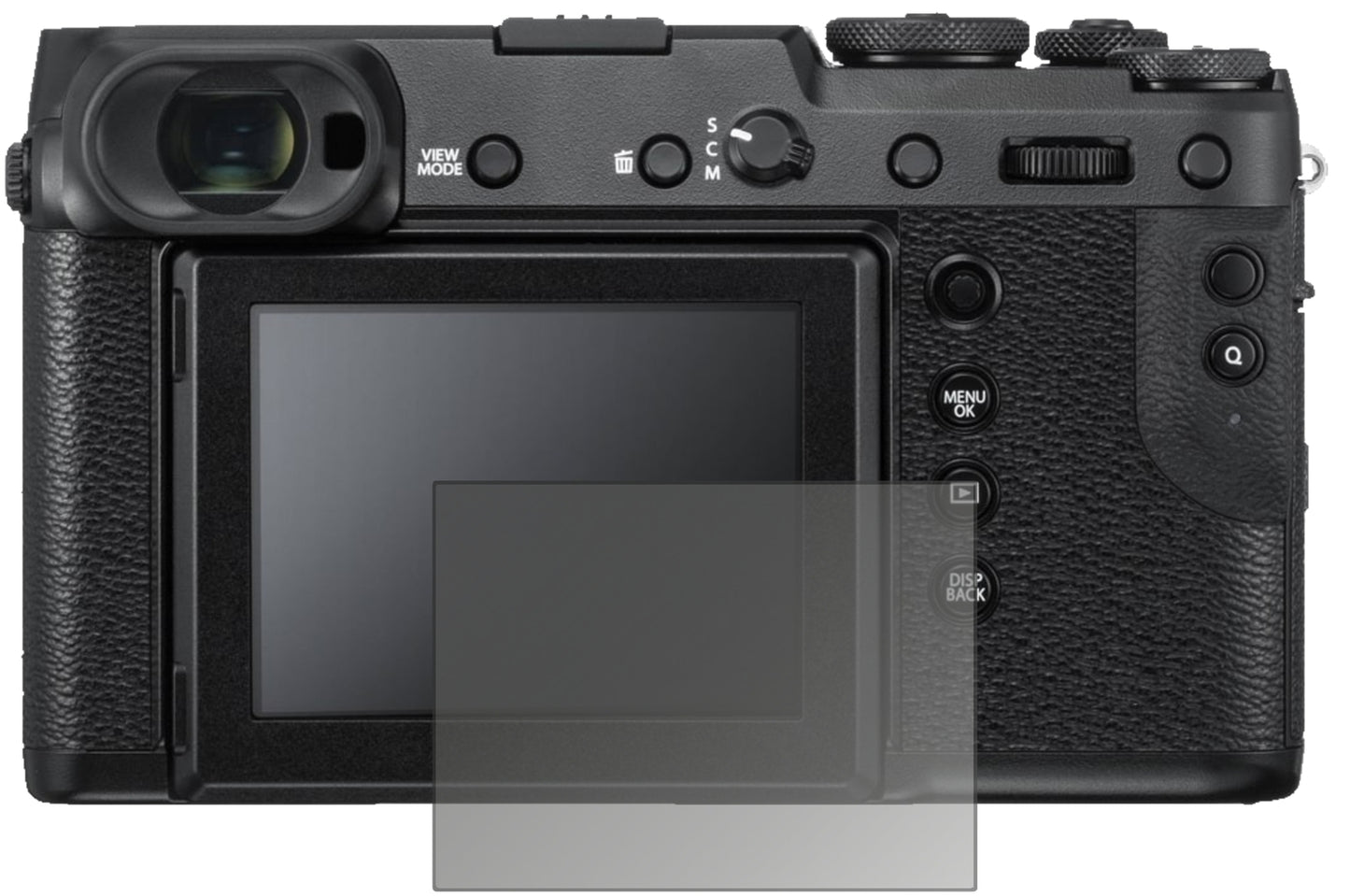 Blickschutzfolie von dipos passend für Fujifilm GFX 50R, präziser Zuschnitt und blasenfrei montiert
