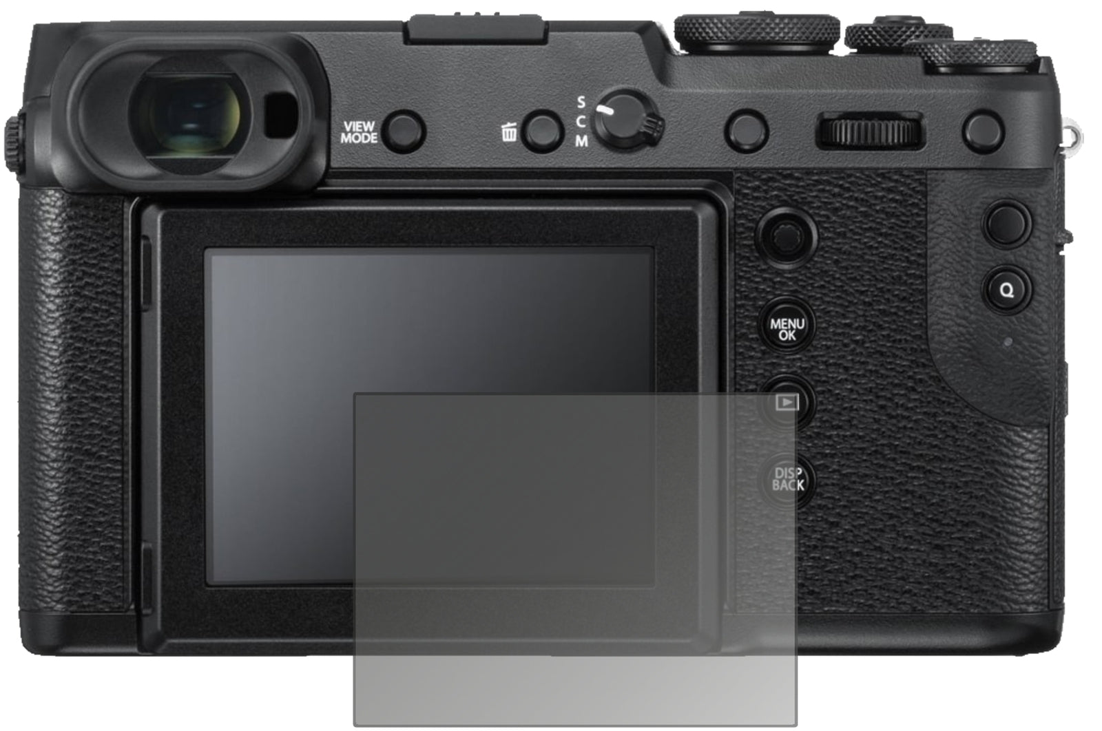 Blickschutzfolie von dipos passend für Fujifilm GFX 50R, präziser Zuschnitt und blasenfrei montiert