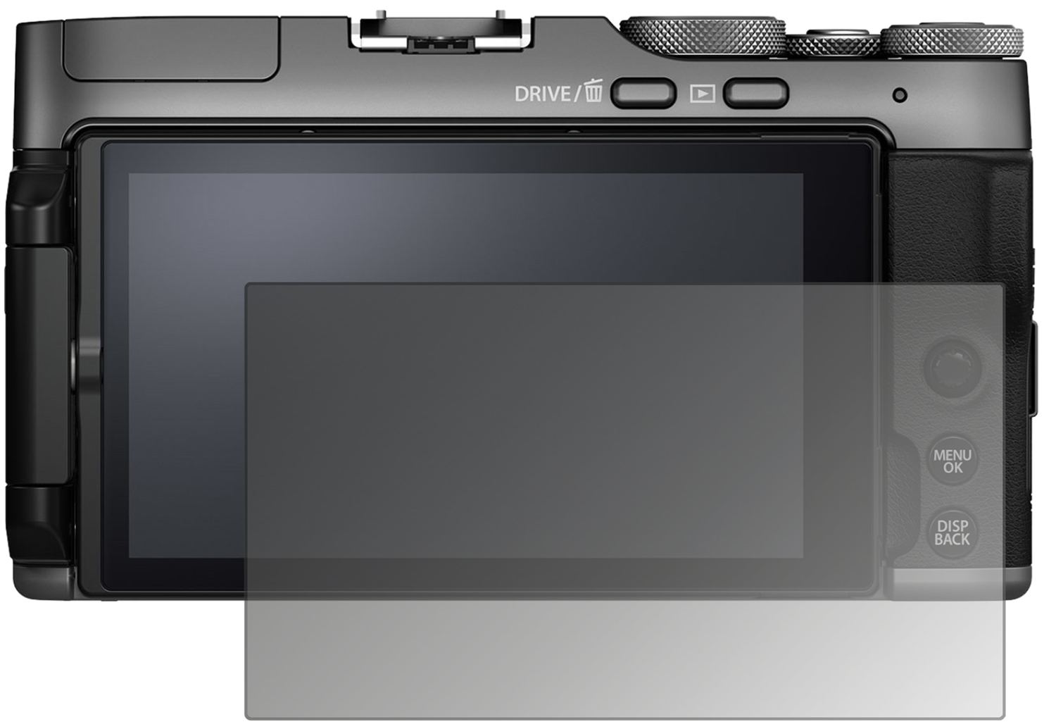 Blickschutzfolie von dipos passend für Fujifilm X-A7, präziser Zuschnitt und blasenfrei montiert