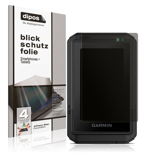 Blickschutzfolie von dipos passend für Garmin eTrex Touch 2025, präziser Zuschnitt und blasenfrei montiert