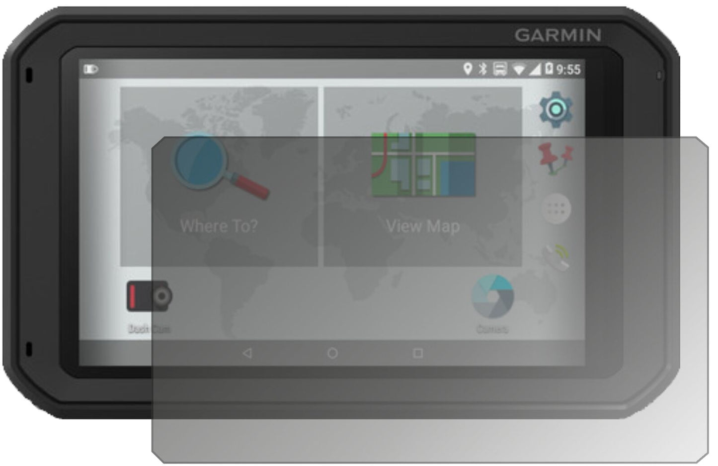 Blickschutzfolie von dipos passend für Garmin fleet 770, präziser Zuschnitt und blasenfrei montiert