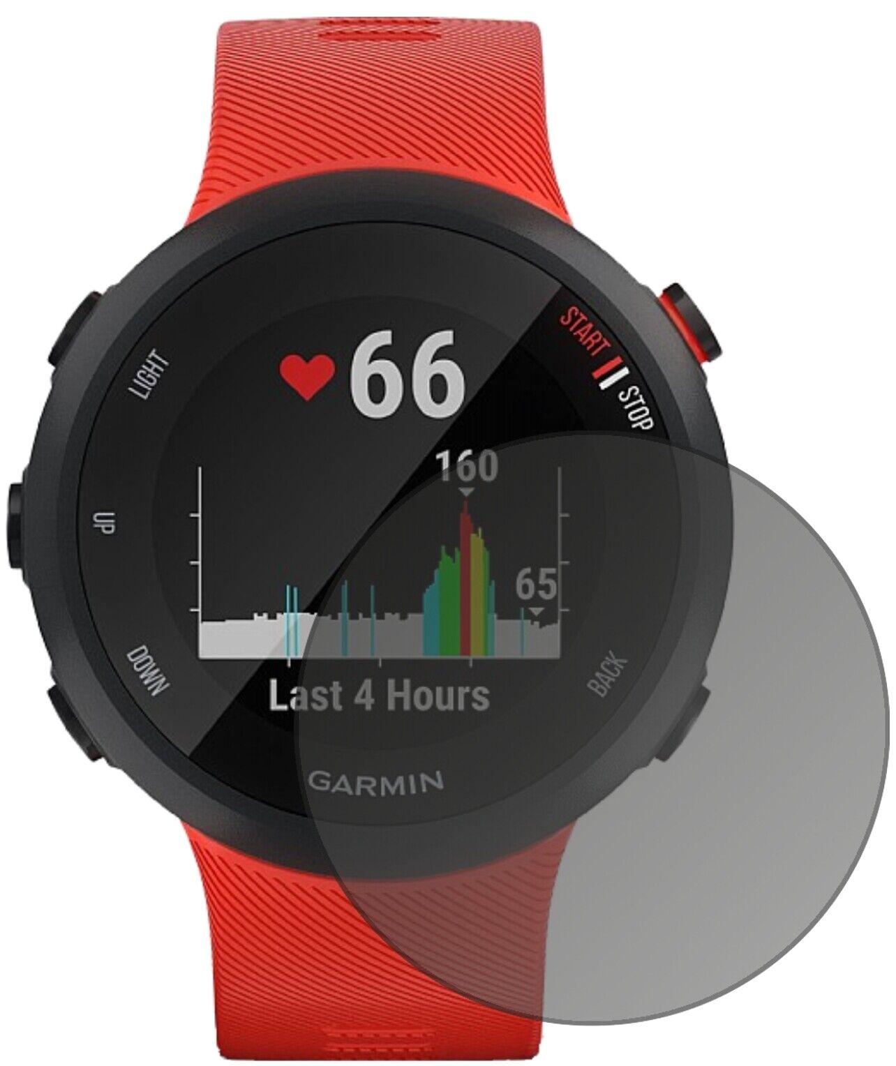 Blickschutzfolie von dipos passend für Garmin Forerunner 45, präziser Zuschnitt und blasenfrei montiert