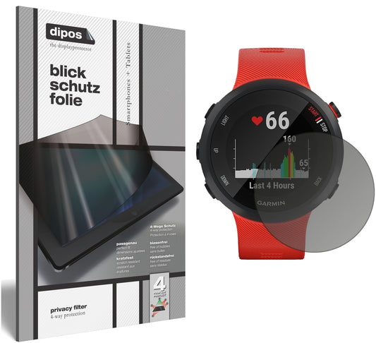 Blickschutzfolie von dipos passend für Garmin Forerunner 45 S, präziser Zuschnitt und blasenfrei montiert