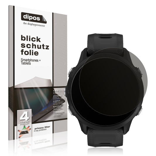 Blickschutzfolie von dipos passend für Garmin Forerunner 955, präziser Zuschnitt und blasenfrei montiert