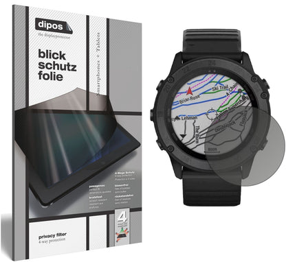 Blickschutzfolie von dipos passend für Garmin tactix Delta, präziser Zuschnitt und blasenfrei montiert