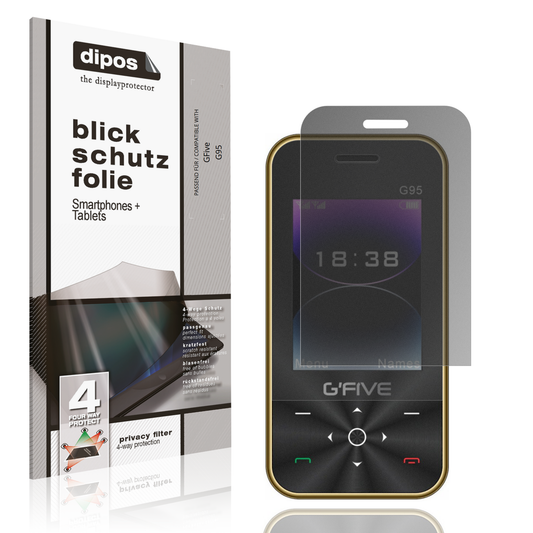 Blickschutzfolie von dipos passend für GFive G95, präziser Zuschnitt und blasenfrei montiert