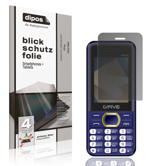 Blickschutzfolie von dipos passend für GFive Hero New, präziser Zuschnitt und blasenfrei montiert