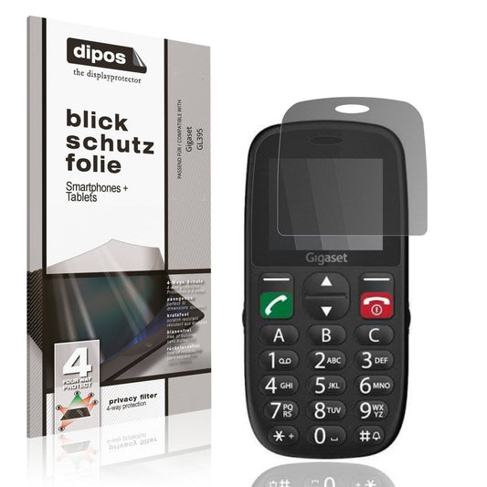 Blickschutzfolie von dipos passend für Gigaset GL395, präziser Zuschnitt und blasenfrei montiert