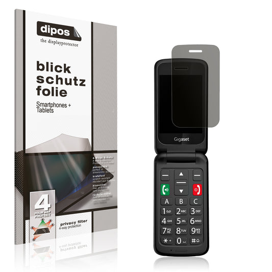Blickschutzfolie von dipos passend für Gigaset GL595, präziser Zuschnitt und blasenfrei montiert