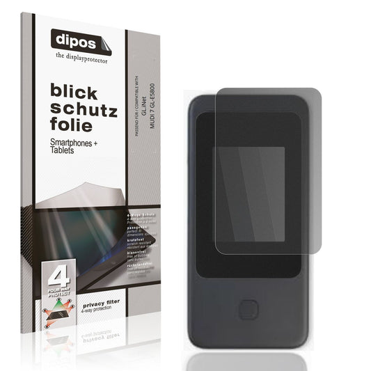 Blickschutzfolie von dipos passend für GL.iNet MUDI 7 GL-E5800, präziser Zuschnitt und blasenfrei montiert