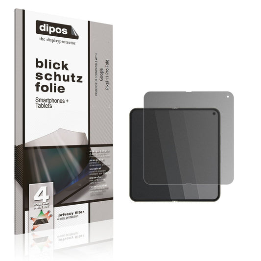 Blickschutzfolie von dipos passend für Google Pixel 11 Pro Fold Aussenseite, präziser Zuschnitt und blasenfrei montiert