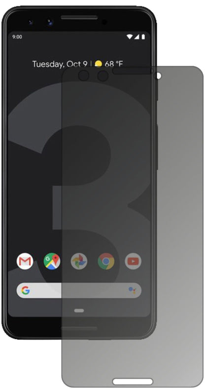 Blickschutzfolie von dipos passend für Google Pixel 3, präziser Zuschnitt und blasenfrei montiert