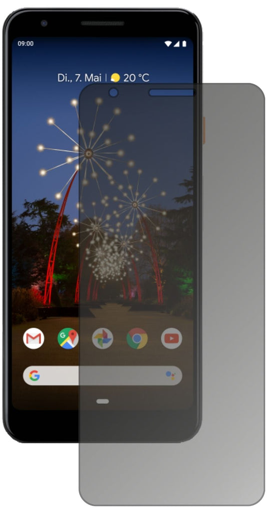 Blickschutzfolie von dipos passend für Google Pixel 3a XL, präziser Zuschnitt und blasenfrei montiert