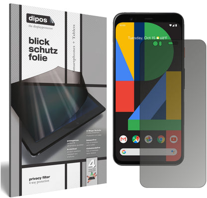 Blickschutzfolie von dipos passend für Google Pixel 4, präziser Zuschnitt und blasenfrei montiert