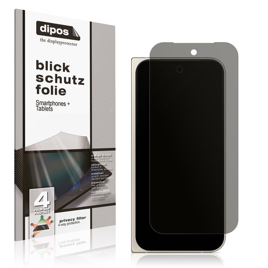 Blickschutzfolie von dipos passend für Google Pixel 9 Pro Fold, präziser Zuschnitt und blasenfrei montiert