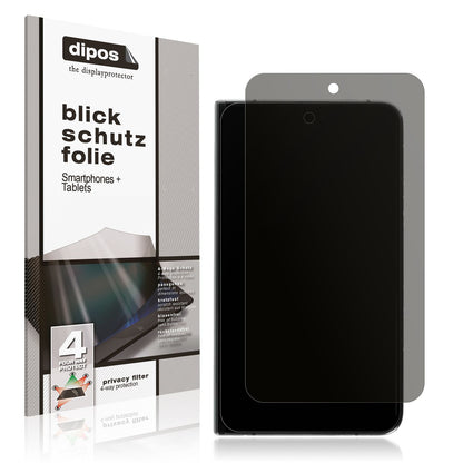 Blickschutzfolie von dipos passend für Google Pixel Fold (Außenseite), präziser Zuschnitt und blasenfrei montiert