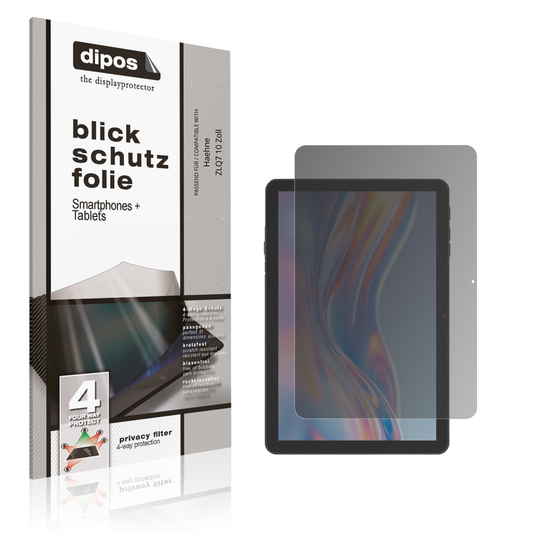 Blickschutzfolie von dipos passend für Haehne ZLQ7 10 Zoll, präziser Zuschnitt und blasenfrei montiert