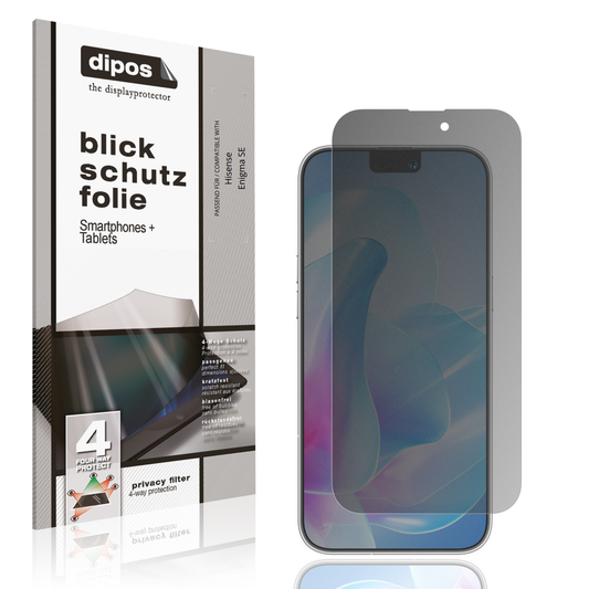 Blickschutzfolie von dipos passend für Hisense Enigma SE, präziser Zuschnitt und blasenfrei montiert