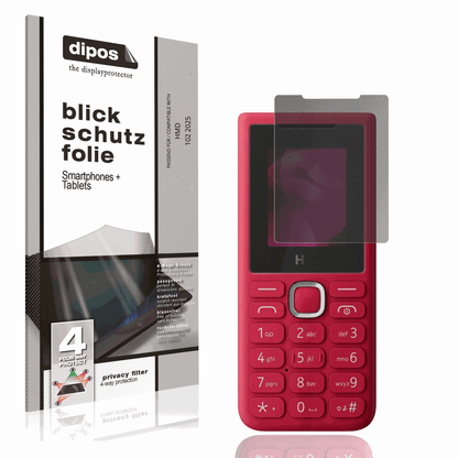 Blickschutzfolie von dipos passend für HMD 102 2025, präziser Zuschnitt und blasenfrei montiert