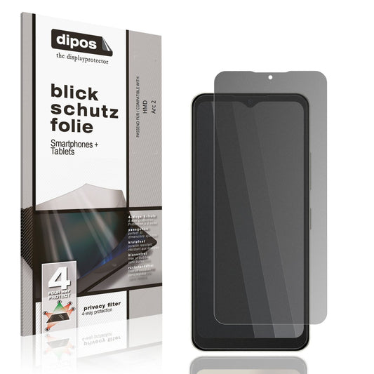 Blickschutzfolie von dipos passend für HMD Arc 2, präziser Zuschnitt und blasenfrei montiert