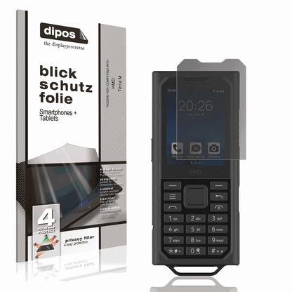 Blickschutzfolie von dipos passend für HMD Terra M, präziser Zuschnitt und blasenfrei montiert