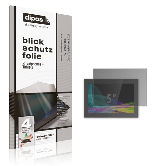 Blickschutzfolie von dipos passend für HMI Ultratronik Glass Touch Front 5 Zoll, präziser Zuschnitt und blasenfrei montiert