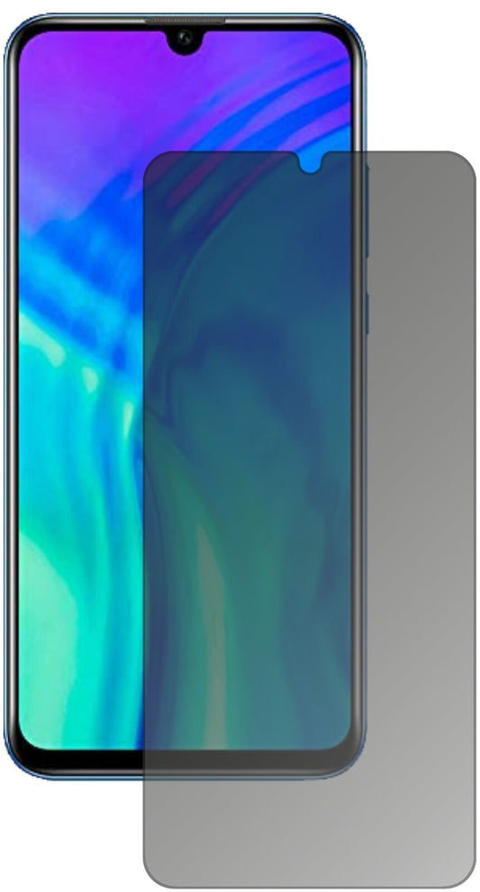 Honor20E mit aufgebrachtem dipos Displayschutz, der seitliche Einblicke blockiert